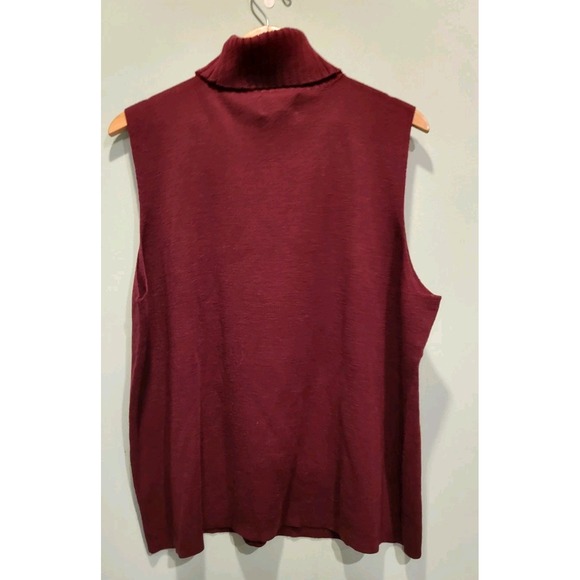 New Burgundy Wool Blend Sleeveless Cowl Neck Sweater Terry Lewis 2X - Picture 3 of 7